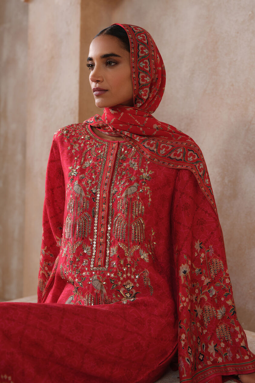 Arunika Stole - Red, Red, image 1