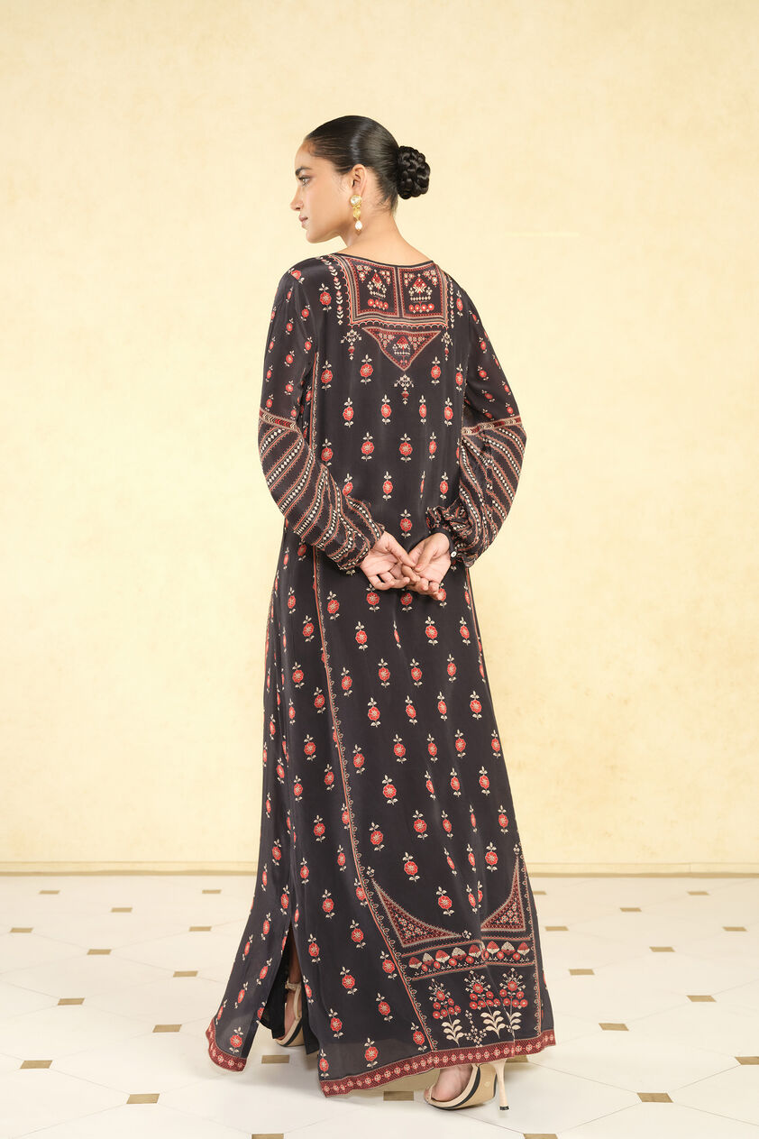 Aksum Prnted Kaftan - Black, Black, image 7