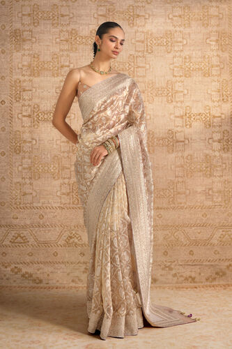 Aroha Handwoven Benarasi Silk Saree - Gold, Gold, image 1