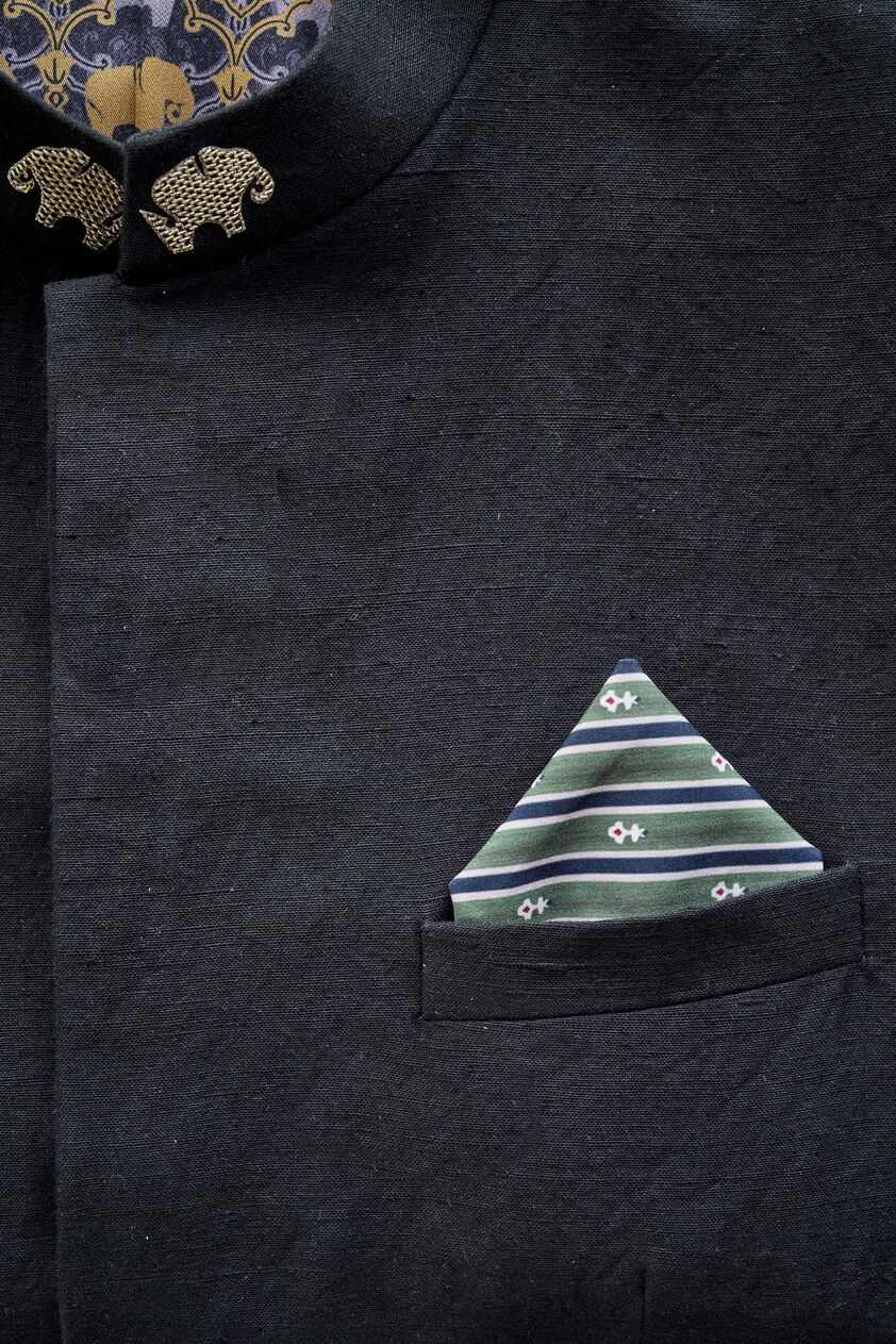 Anay Pocket Square - Emerald, Emerald, image 3
