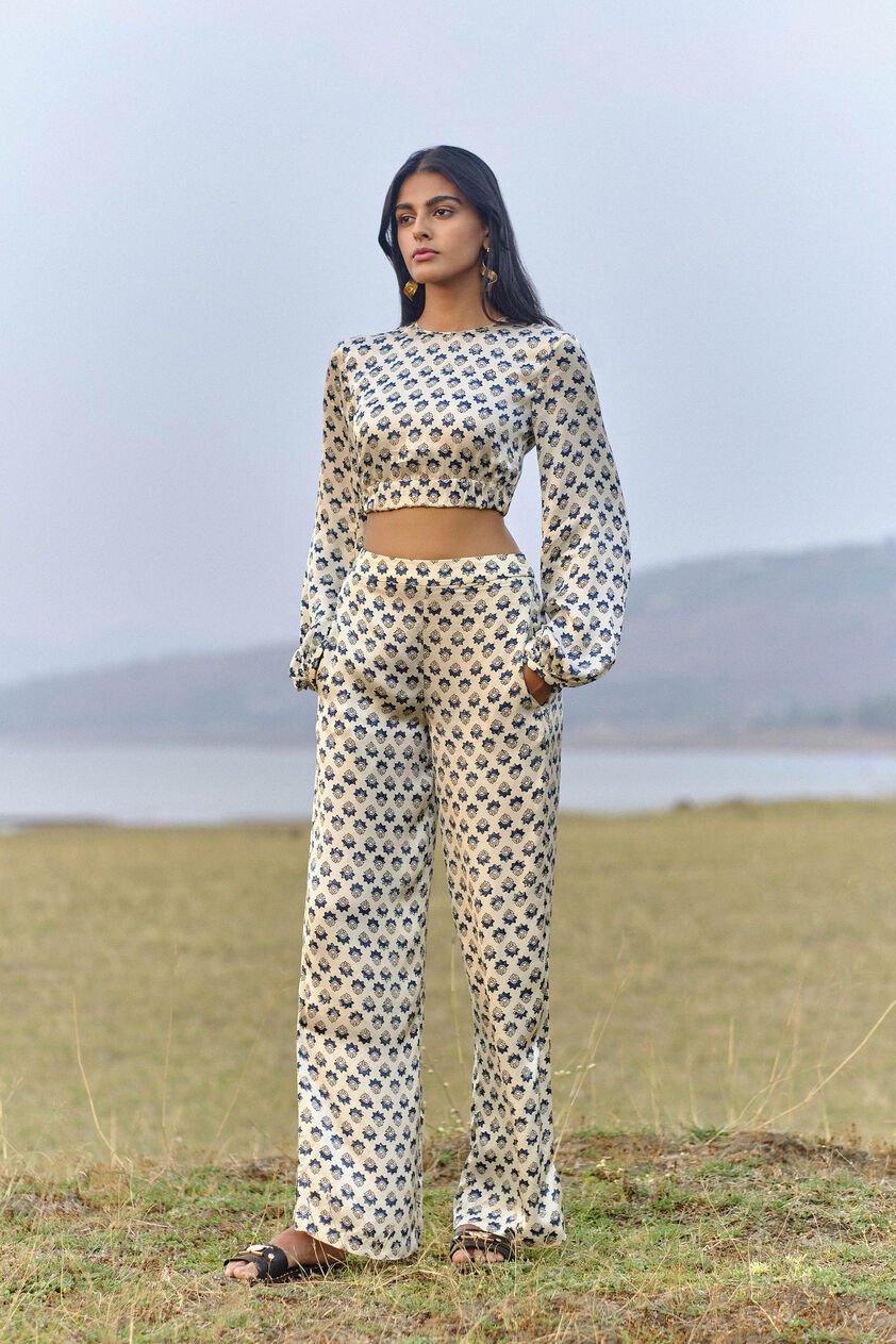 Floret Crop Coord - Ecru, Ecru, image 1