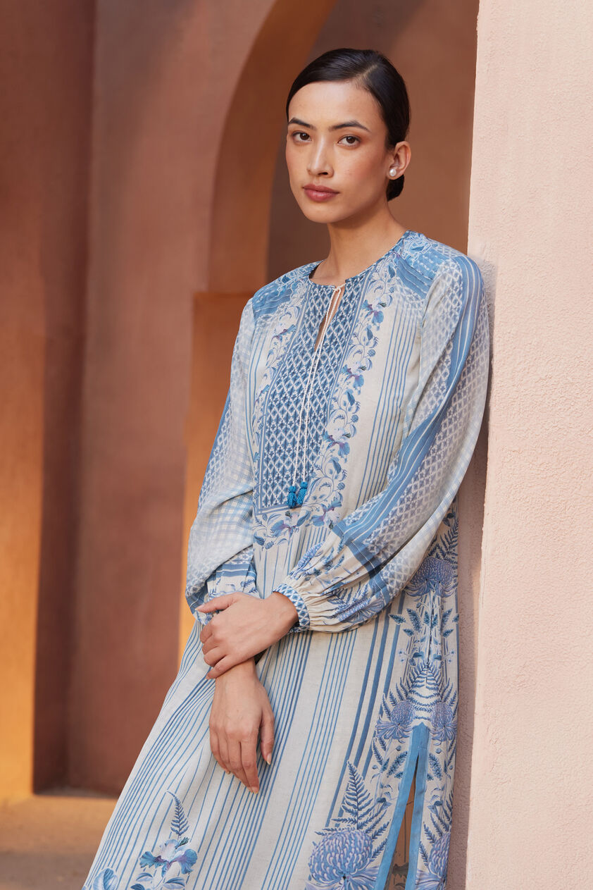 Neela Kurta Set - Blue, Blue, image 4