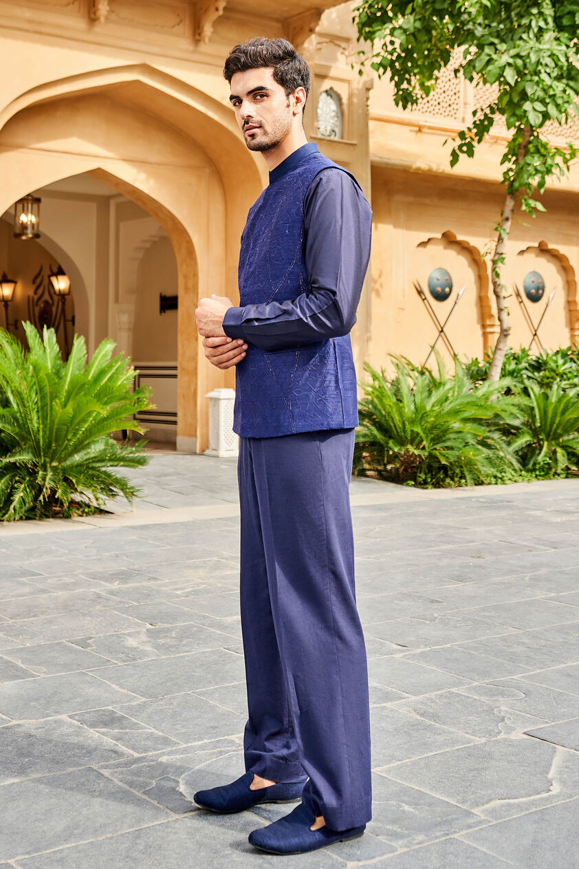 Naim Nehru Jacket - Navy, Navy, image 4