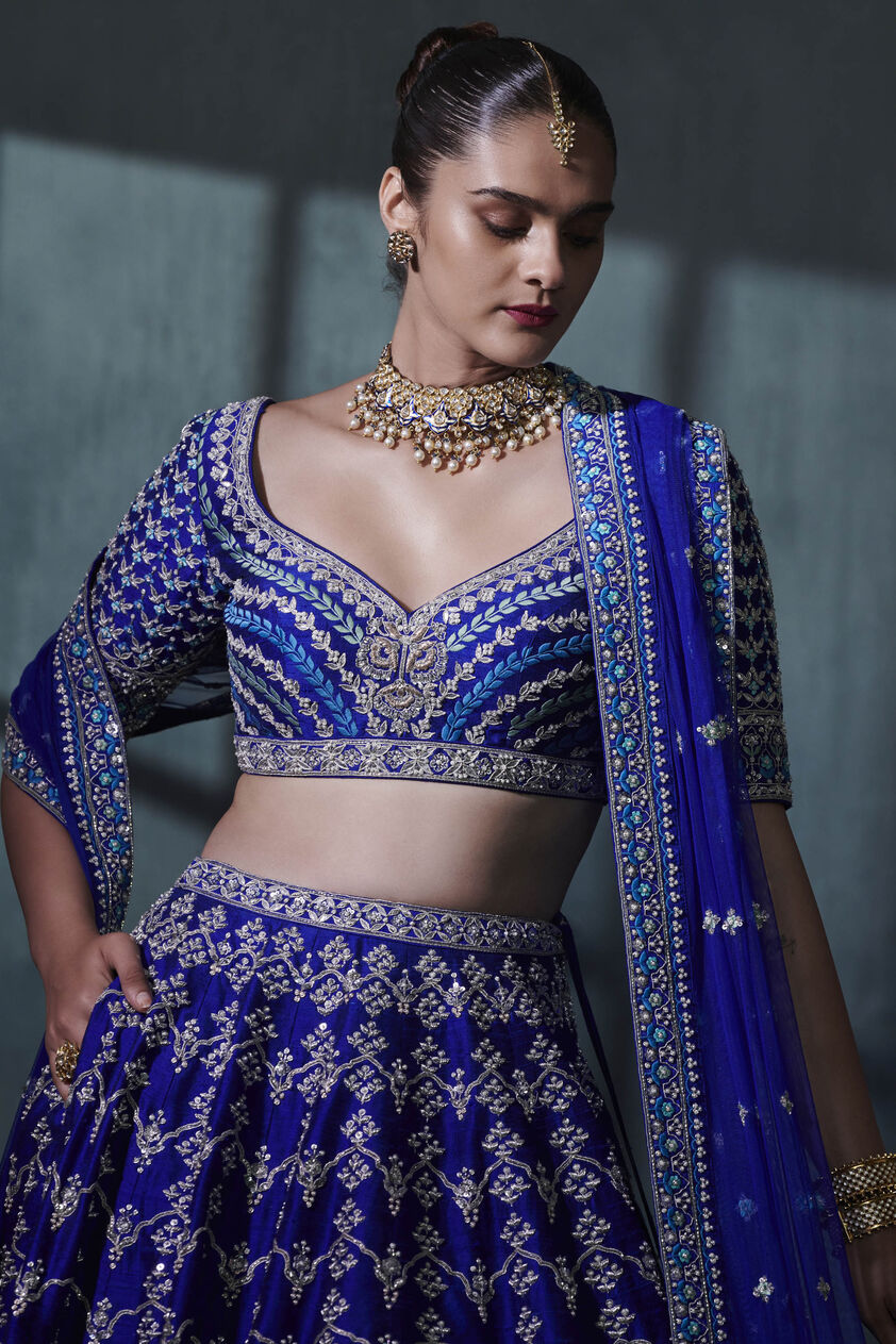 Mythili Lehenga Set - Blue, Blue, image 1
