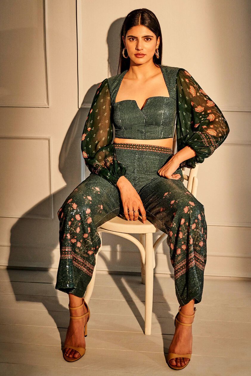 6 - Saturday Night – Green Crop Top & Trousers Set, image 6
