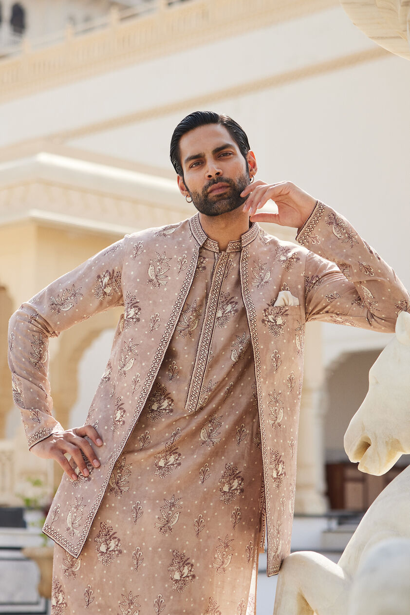 Simal Silk Nehru Jacket - Pink, Pink, image 3