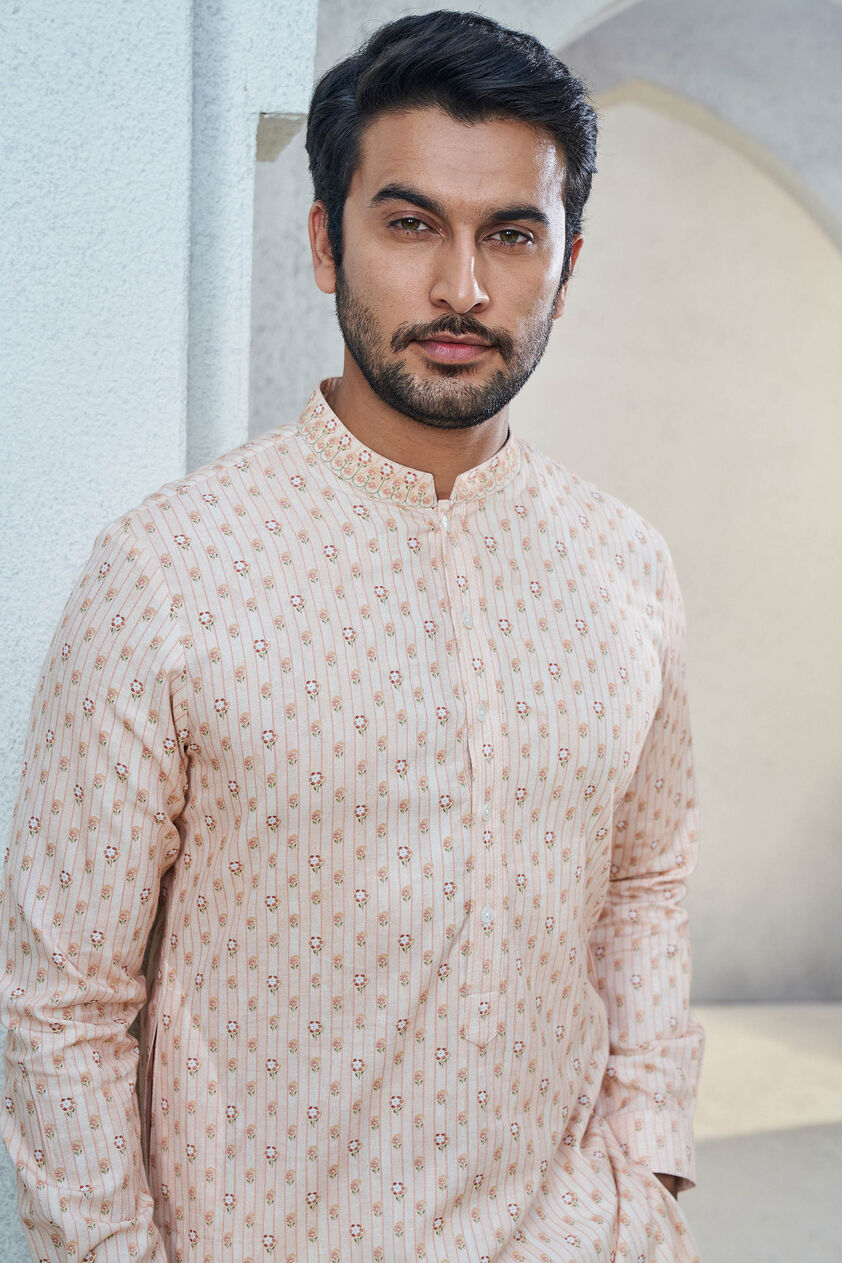 Shray Kurta - Salmon, Salmon, image 5