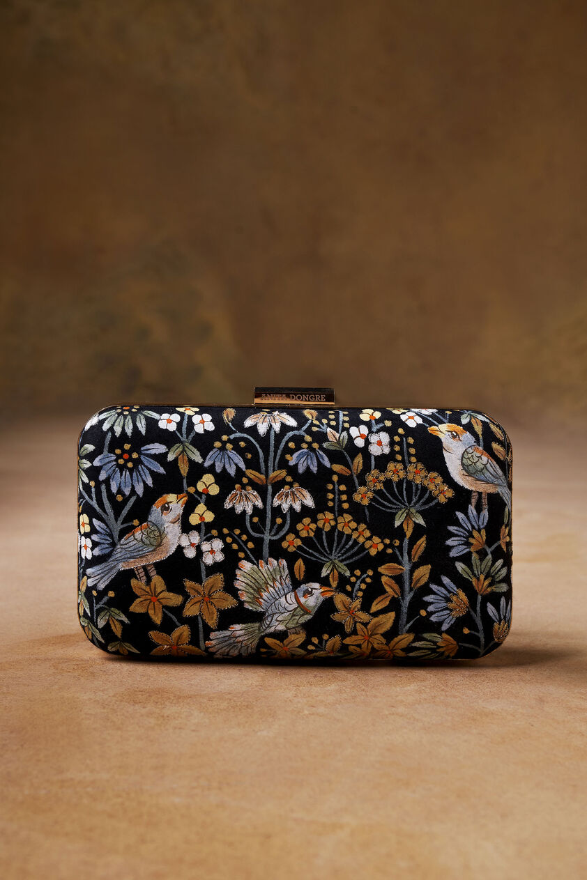 Pichhwai Clutch - Nightingale Black, Black, image 1