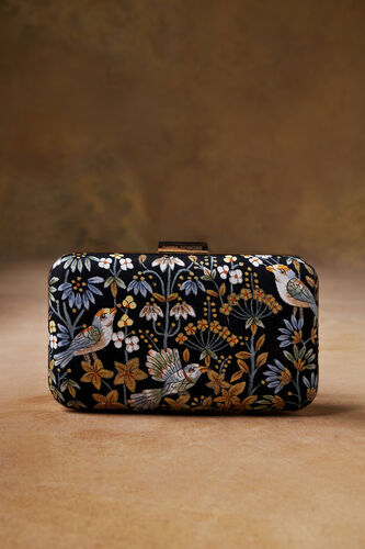 Pichhwai Clutch - Nightingale Black, Black, image 1
