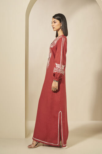 Timandra Embroidered Hemp Kaftan - Rust, Rust, image 2