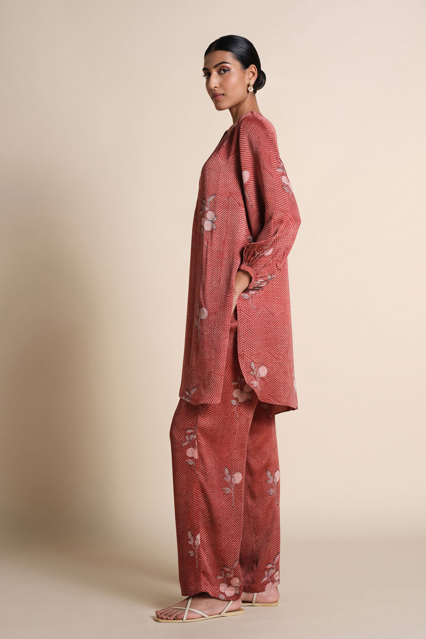 Akna Hand-block Printed Co-ord - Red, Red, image 2