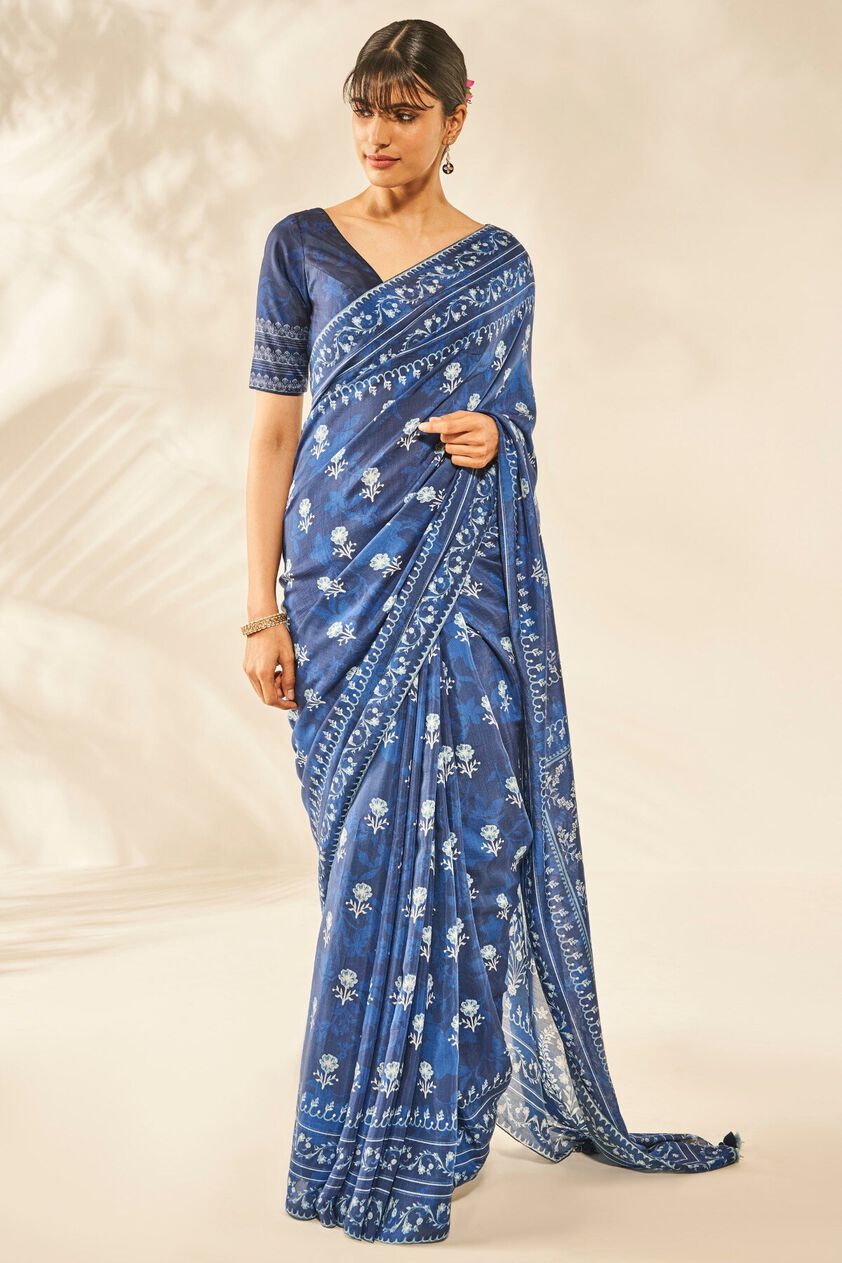 1 - Kaiya Saree - Indigo, image 1