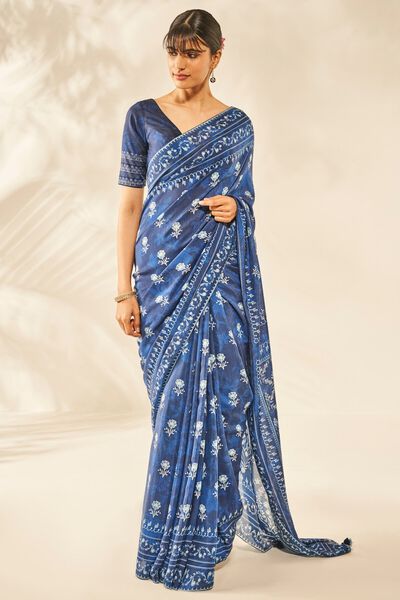 Kaiya Saree - Indigo
