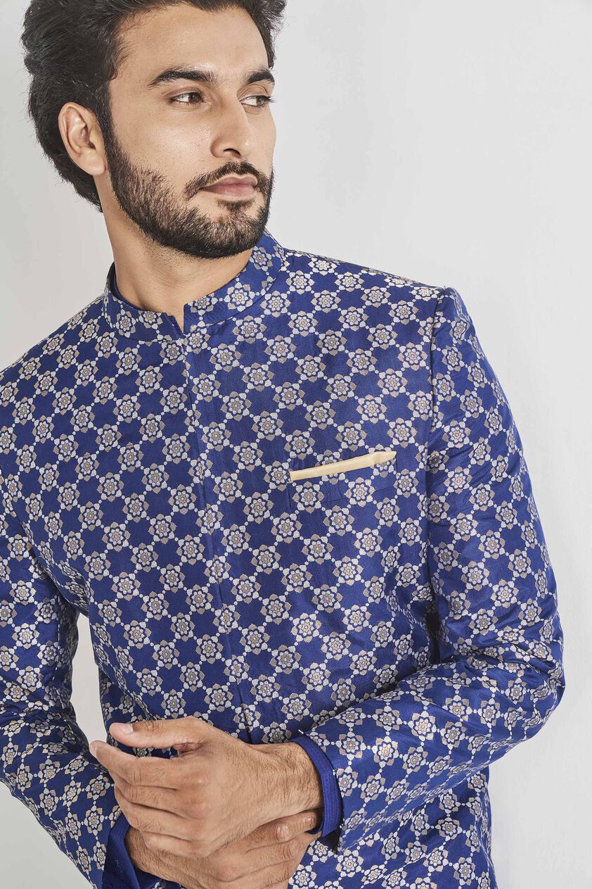 Jeet Sherwani- Navy, , image 5