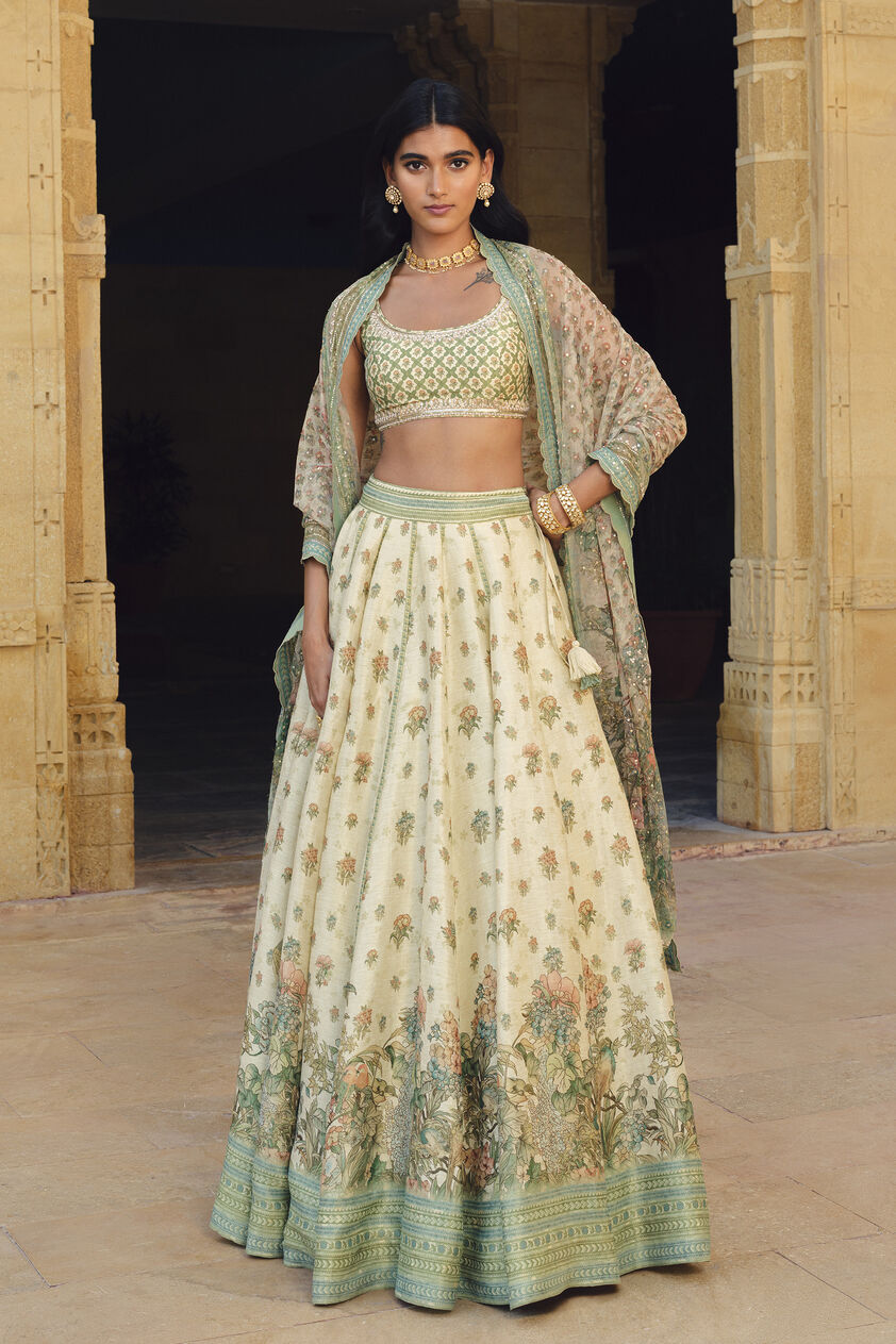 Fareeha Lehenga Set - Ivory, Ivory, image 1