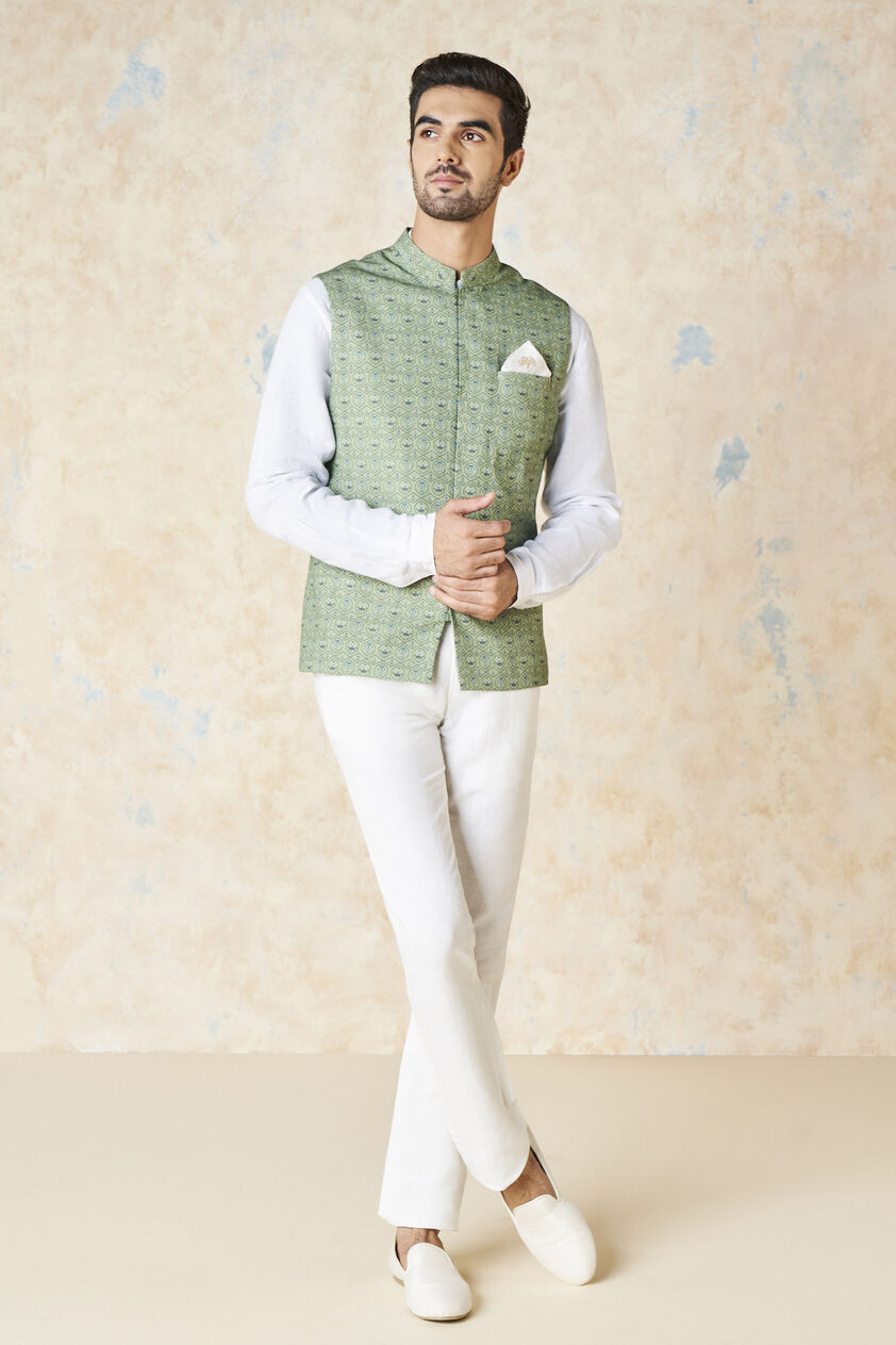 Nimay Nehru Jacket - Green, Green, image 1