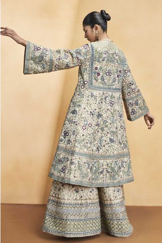 Flora and Fauna Zari Kurta Set - Gold, Gold, image 3