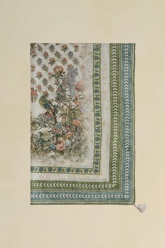 Tayma Silk Stole - Ivory, Ivory, image 1