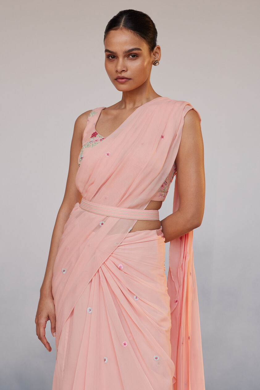 Asterope Saree - Pink, Pink, image 4