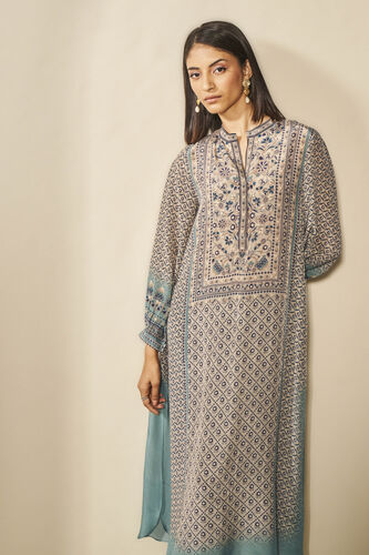Kazuki Crepe Kurta Set - Beige, Beige, image 3