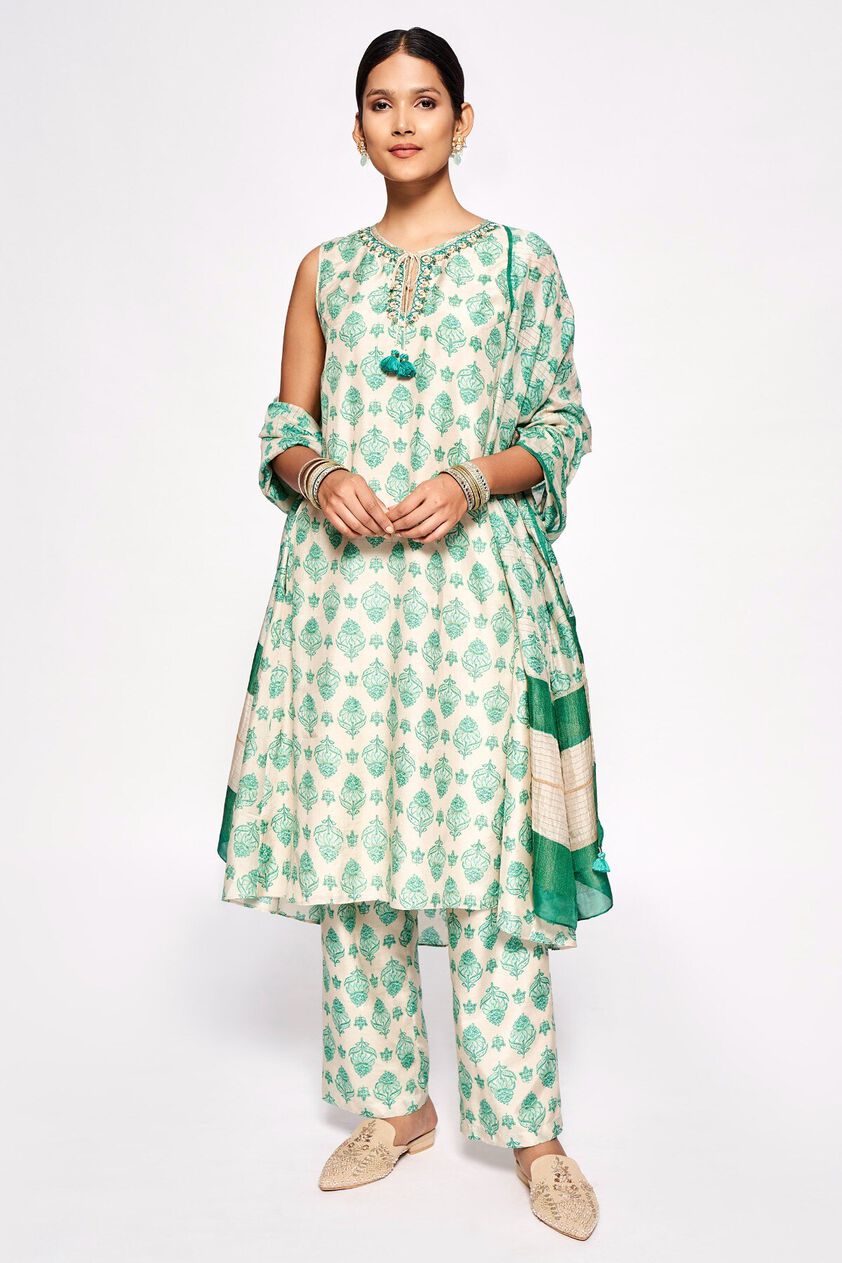 1 - Maushmi Kurta Set – Green, image 1