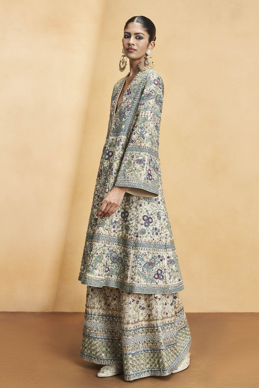 Flora and Fauna Zari Kurta Set - Gold, Gold, image 2