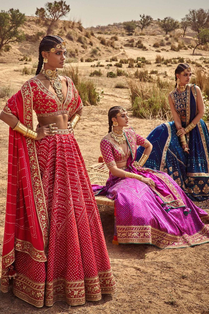 5 - Bhuvi Bandhani Lehenga Set &ndash; Red, image 5