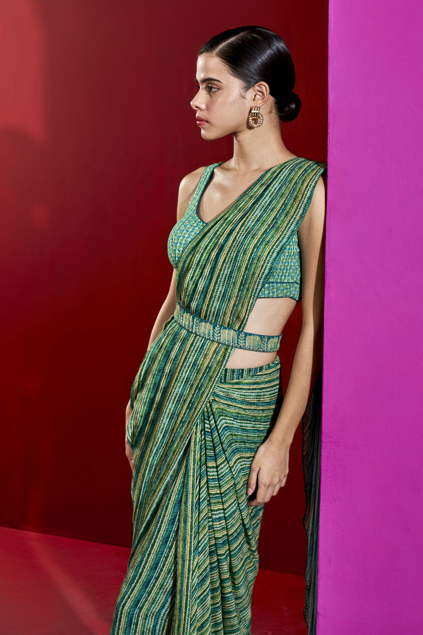 Phaedra Saree - Green, Green, image 3