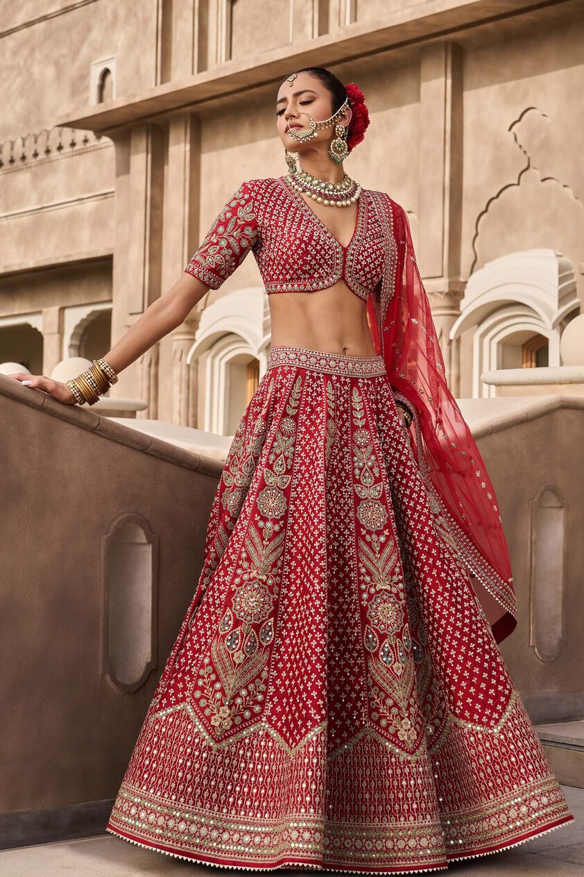 Gahina Lehenga - Red, Red, image 1