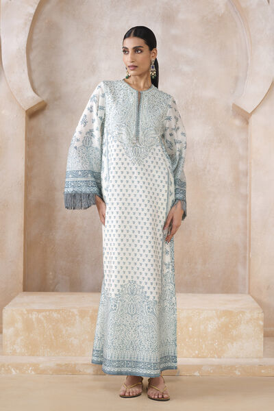 Anaya Silk Kaftan - White