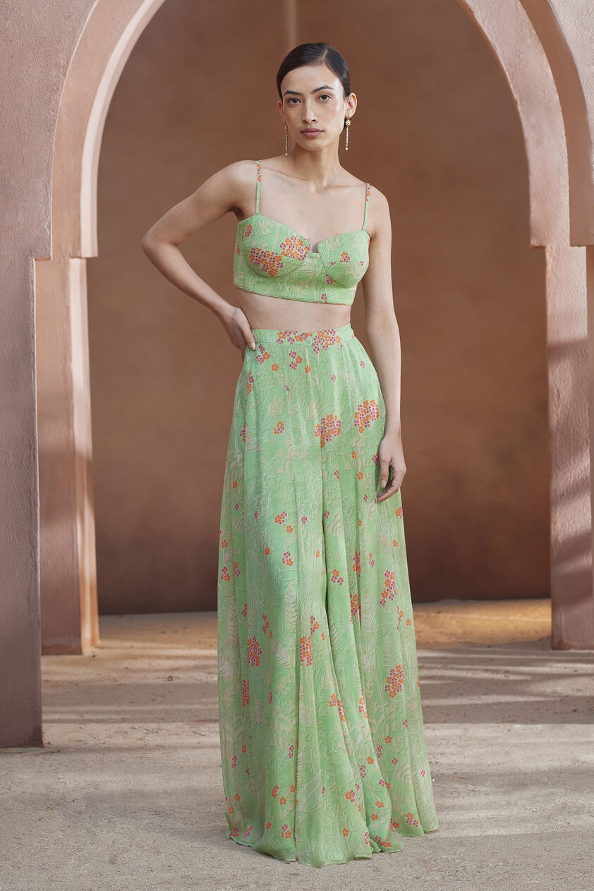 Juliette Crop Top Pant Set - Lime, Lime, image 6