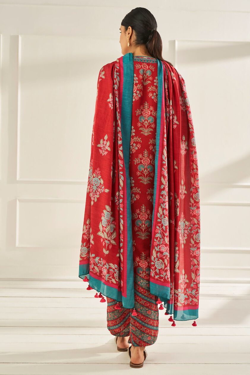 3 - Dea Dupatta – Red, image 3