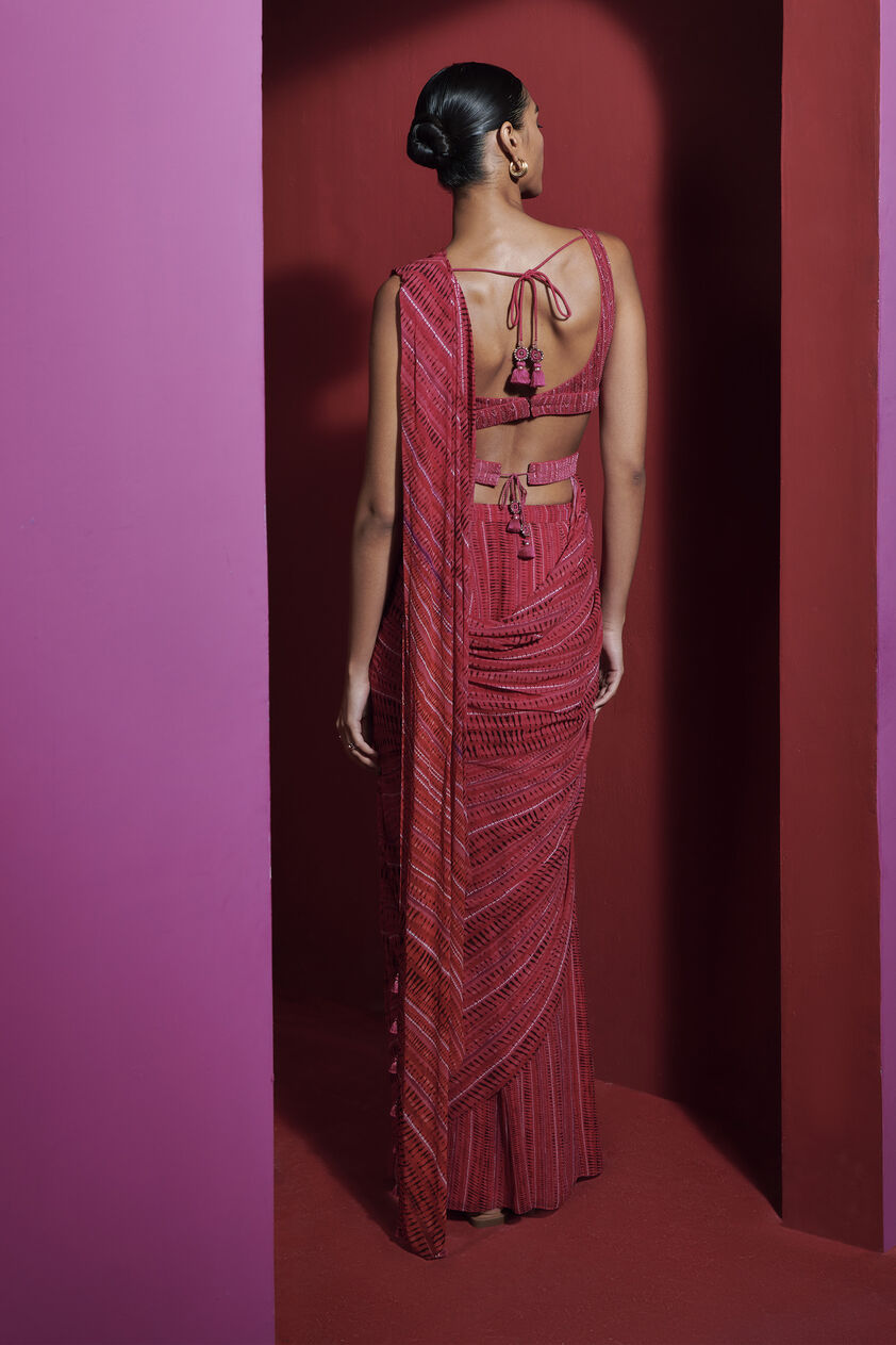 Phaedra Saree -Pink, Pink, image 4