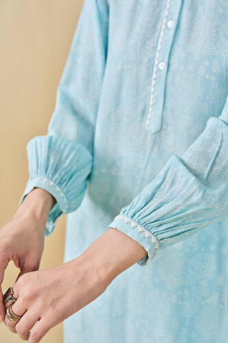 Tree Breeze Hand-block Printed Coord - Blue, Blue, image 13