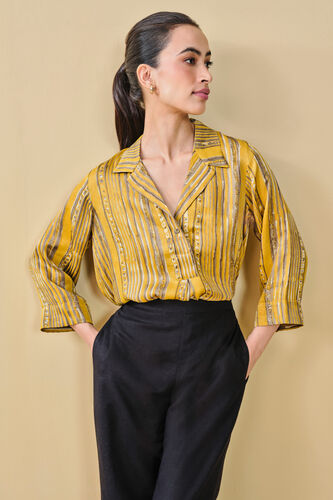 Hillside Hand-block Printed Top - Yellow, Yellow, image 5