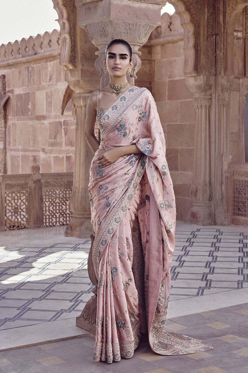 Aurima Gota Patti Saree - Blush, Blush, image 1