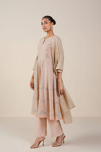 Ryka Embroidered Organza Suit Set - Beige, Beige, image 2