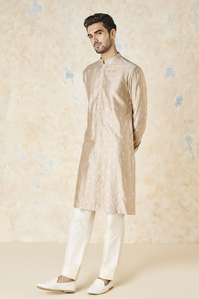 Faizan Silk Kurta - Hazelnut, Hazelnut, image 2