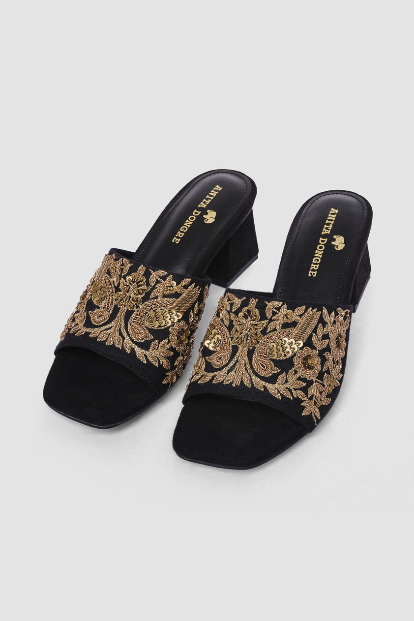 Kabini Hand-embroidered Heels - Black, Black, image 1