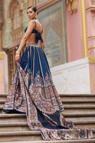 Azka Lehenga - Blue, Blue, image 5