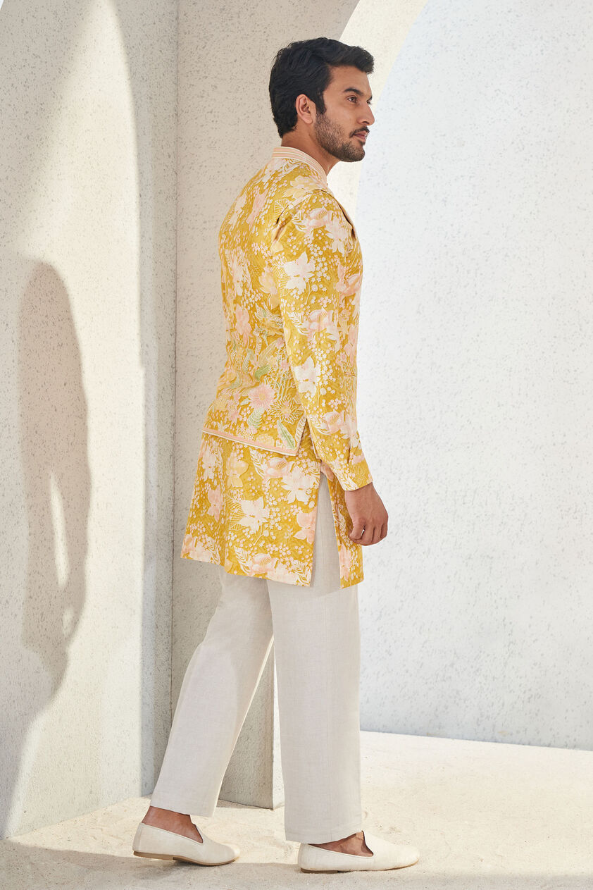Malhar Nehru Jacket - Mustard, Mustard, image 3