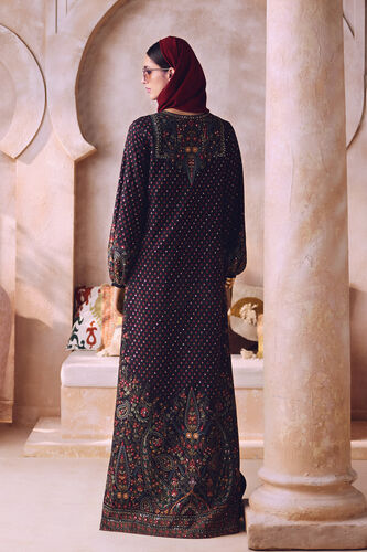 Nafeesa Silk Kaftan - Black, Black, image 2