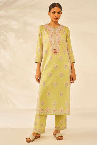 Mehar Kurta Set - Lime