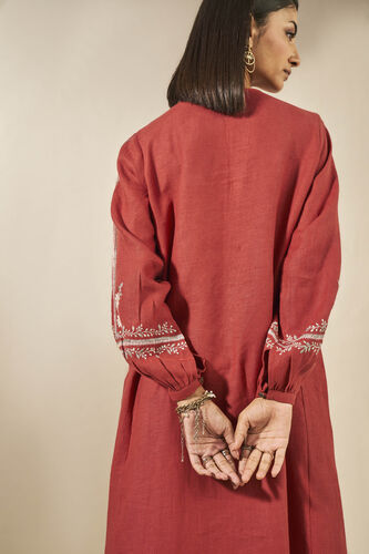 Timandra Embroidered Hemp Kaftan - Rust, Rust, image 4