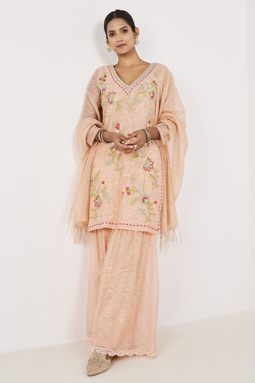 Nirup Gharara Set-Blush, Blush, image 3