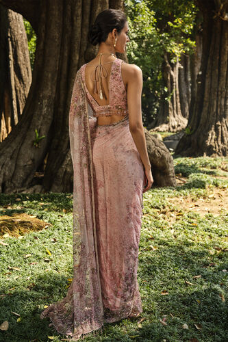 Esmarie Embroidered Saree - Blush, Blush, image 2