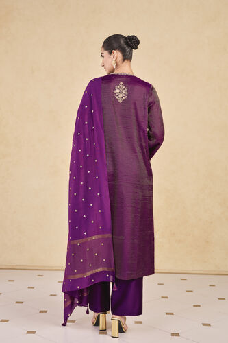 Ranjika Handwoven Maheshwari Suit Set - Purple, Purple, image 2