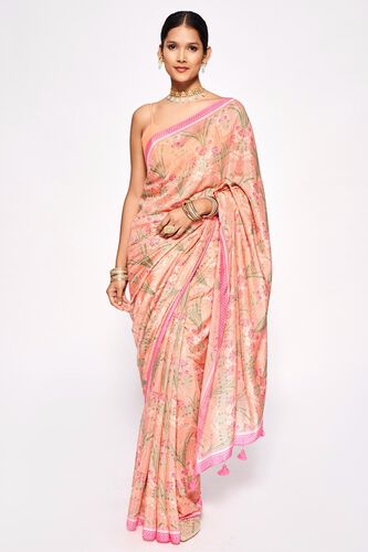 1 - Kyna Saree -  Coral, image 1