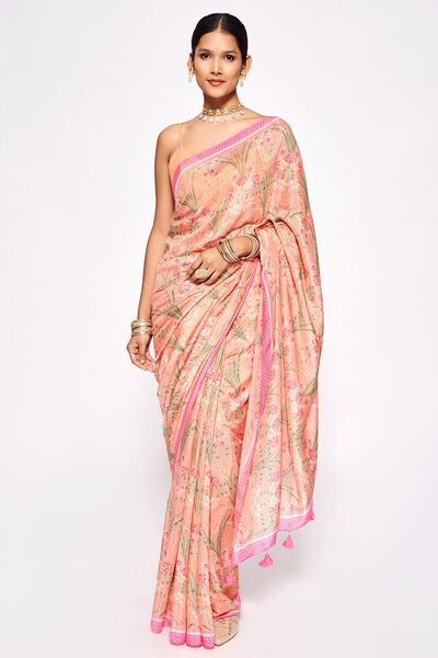 Kyna Saree -  Coral