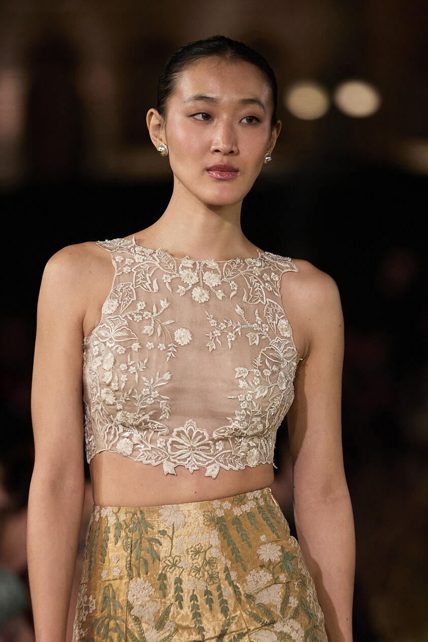 Zephyria Applique & Embroidered Cord Skirt Set - Gold, Gold, image 2